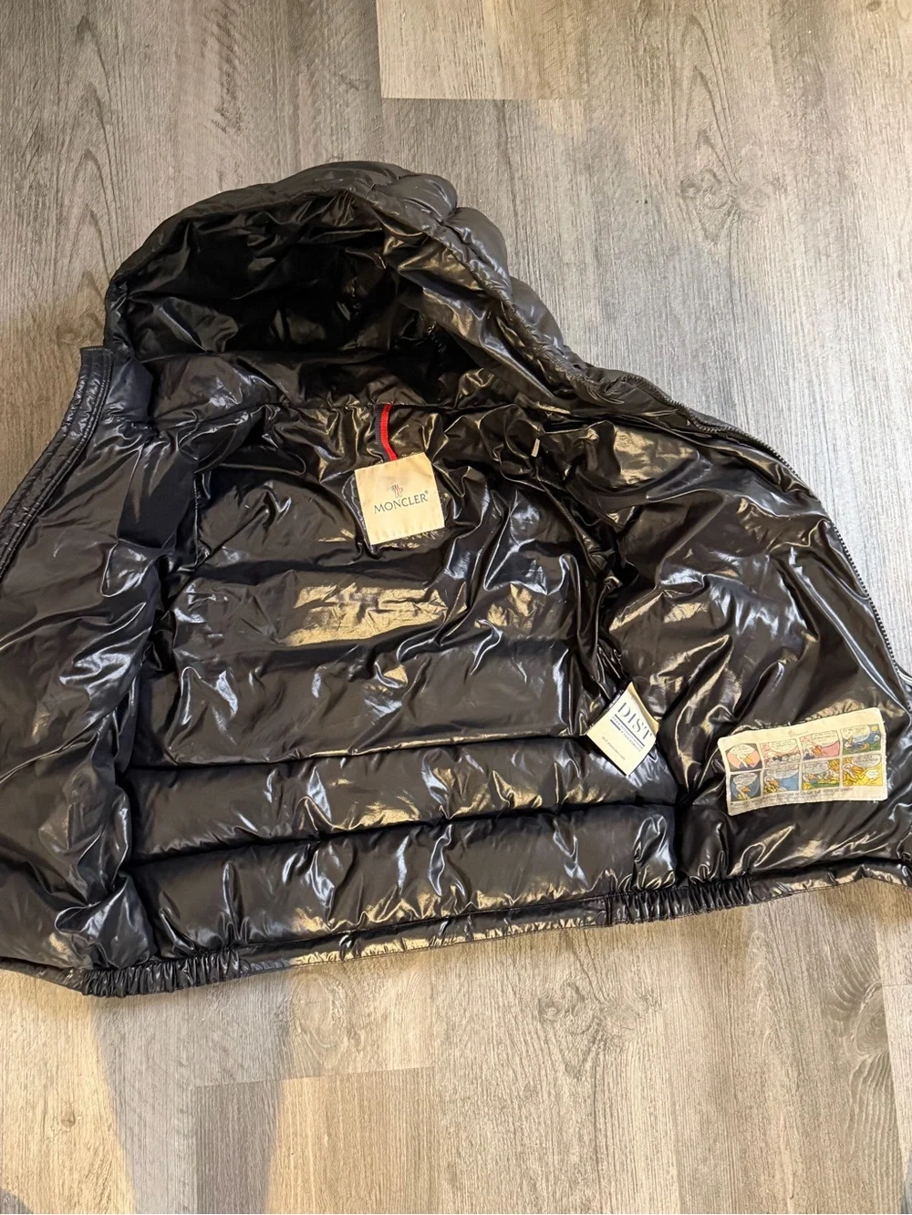 Moncler Shiny Black Quilted Hooded Down Puffer Jacket